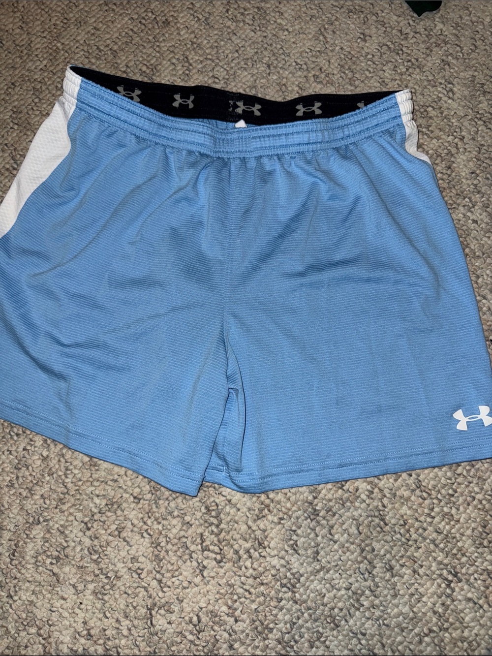 Under Armour Men’s Sky Blue Athletic Shorts with White Panels